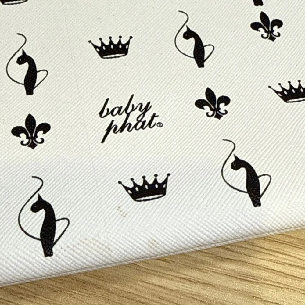 Baby Phat Monogram Cat Logo Zipper Pouch Makeup Cosmetic Bag Y2K Retro Classic